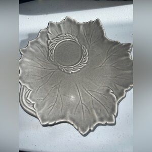 Woodfield Snack Gray Plate By Steubenville Cabbage Leaf Mid Century